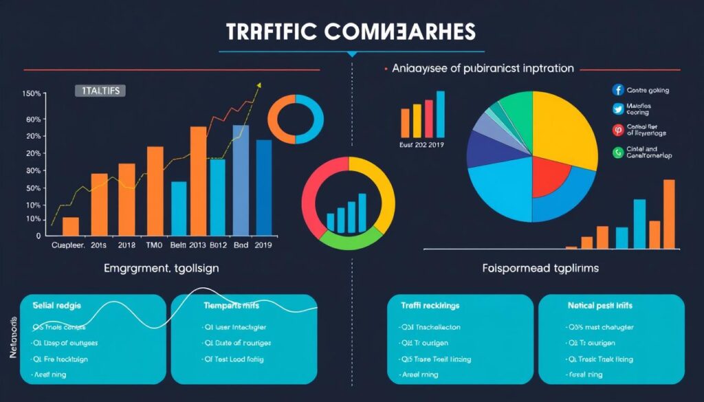 traffic comparison and user engagement metrics