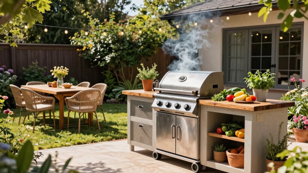 outdoor kitchen and furniture integration