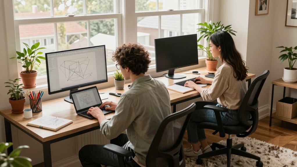 shared ergonomic home workspace